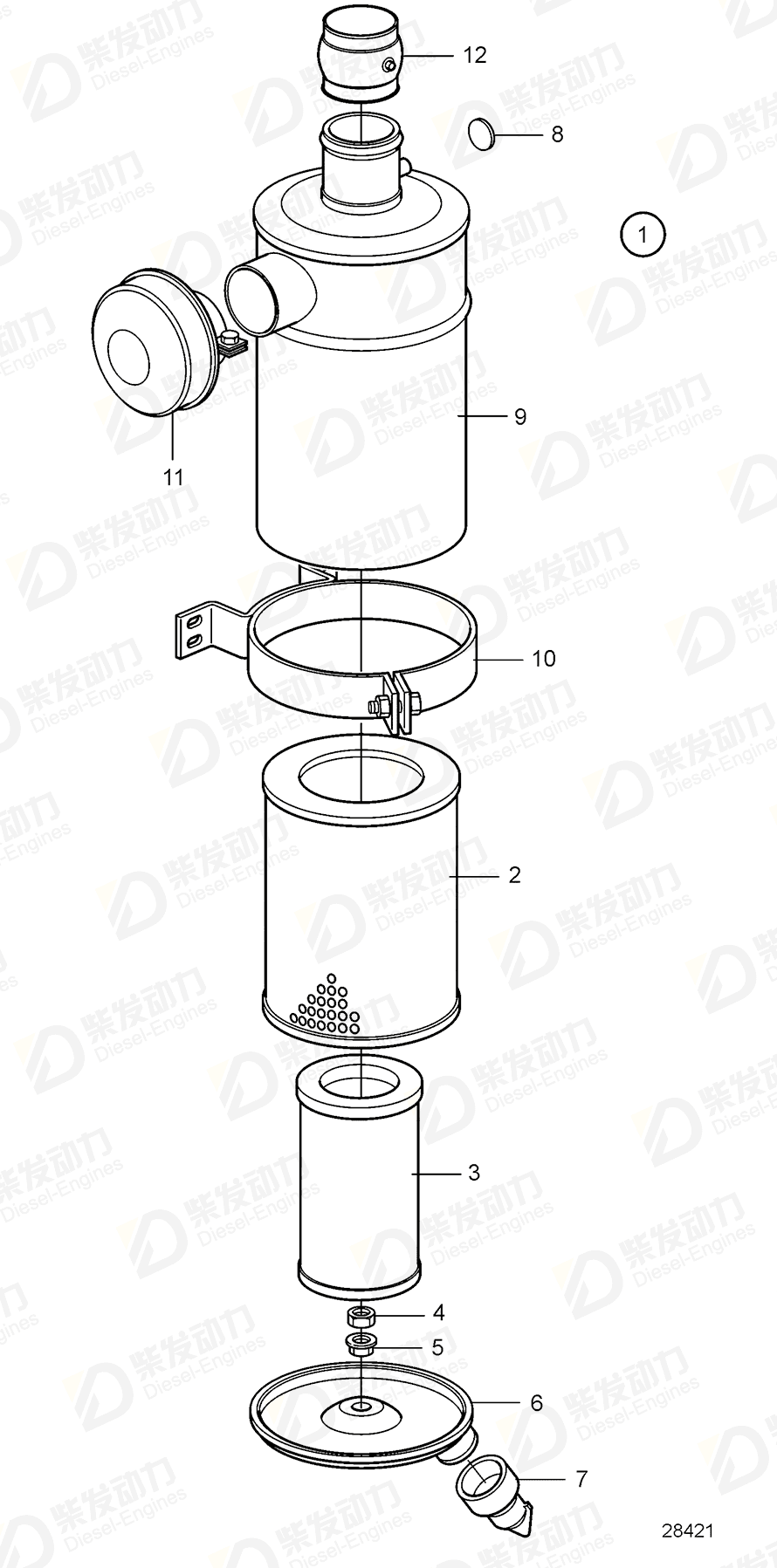 VOLVO Air cleaner 20860905 Drawing